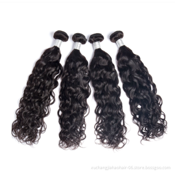 wholesale high quality Water Wave Virgin Human Hair Bundles With Lace Closure  raw indian hair products for black women